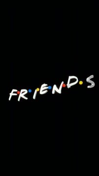 Friends Logo Glowing On Black Background
