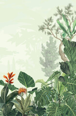 Tropical Theme Wallpapers For Walls Online in India, Leaves &lrm;and Mural Wallpapers For Room, Wall Murals Design.