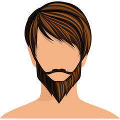 Pixelated Portrait of a Man with Brown Hair and Beard Transparent Background