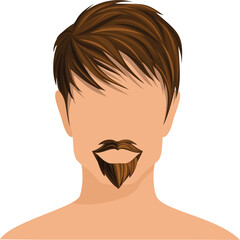 Pixelated Portrait of a Man with Brown Hair and Goatee Against Transparent Background