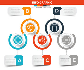 3 Step Circular Process Infographic with Icons - Business Diagram