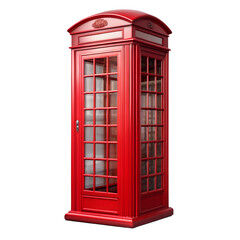 Obraz premium Classic red british telephone booth iconic symbol of london and the united kingdom, representing communication and tourism