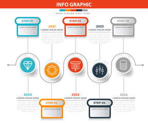 4-Step Circular Process Infographic Timeline Template