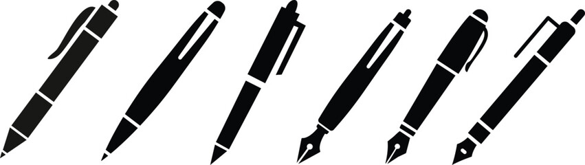 Pen Icon set.Pen Line Icon with Editable Stroke and Pixel Perfect.classic hand writing tool for calligraphy.Copywriting Related Vector, pen logo silhouette vector design template premium, sign up icon