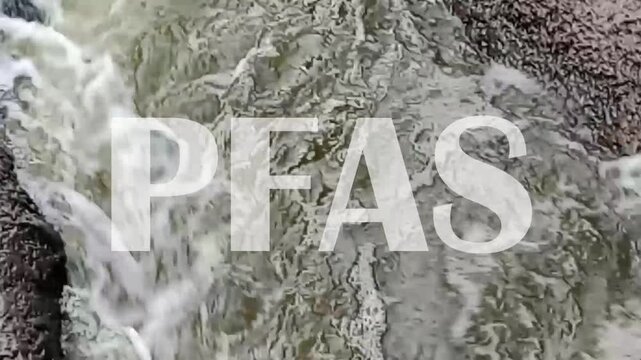 pfas sign on water background	