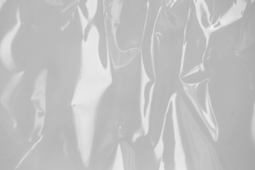 Plastic wrap texture overlay effect. Polyethylene packaging for vinyl or cd cover. Shrink crumpled plastic sleeve, album mockup illustration