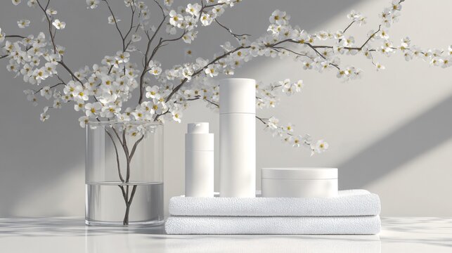 Assorted White Tubes Stylishly Organized