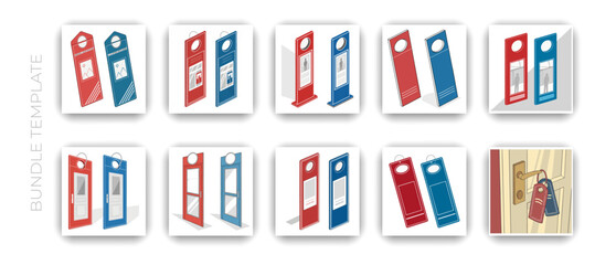 Door Hanger Mockup Templates Set