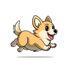 Cute corgi dog running cartoon