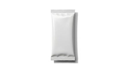 Illustration of blank white flow pack for food and snack