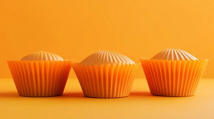 Vibrant Muffin Baking Cups on Orange