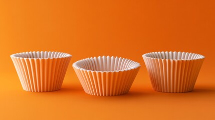 Vibrant Muffin Baking Cups on Orange