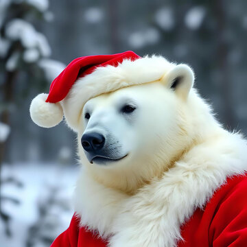 Oso polar Santa Claus.