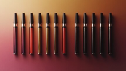 Sleek Electronic Vaping Devices on Colorful Background