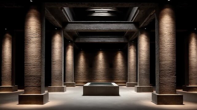 Underground Palace of Tang Dynasty Dim Light and Shadow Brick Architecture