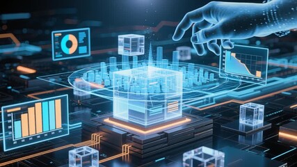 Digital transformation plan 2026 ai technology driving business growth through futuristic data visualization glowing interface and high tech charts - Powered by Adobe