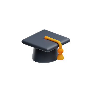 3D Graduation Cap Illustration &ndash; Education and Achievement Symbol