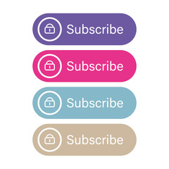 Modern round web button set Subscribe