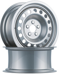 Car steel wheels, car rims, transparent background