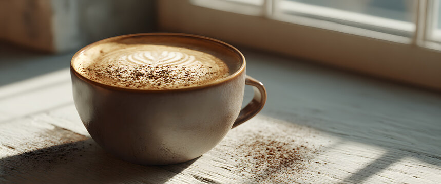 A latte by the window