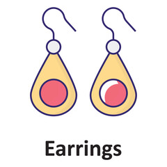 Earrings Vector Icon which can easily modify or edit