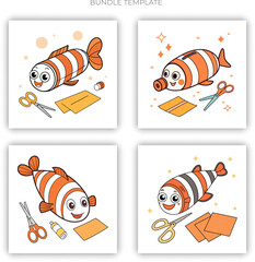 Cute Clownfish Illustration Set