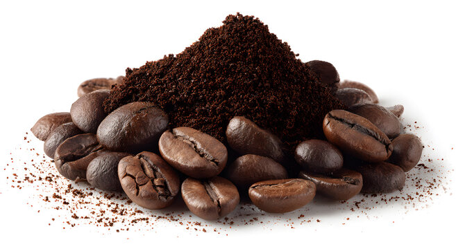 coffee beans isolated on white