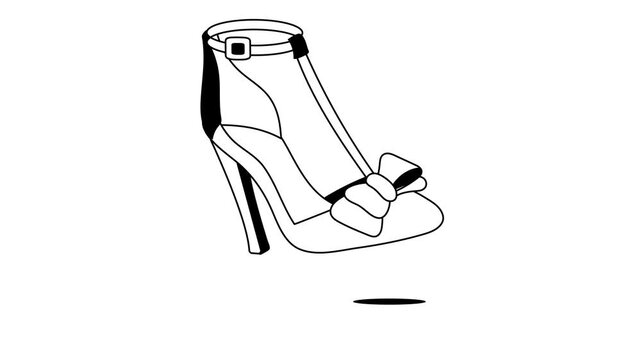 Modern hand drawn animated icon of high heel, ready to use vector