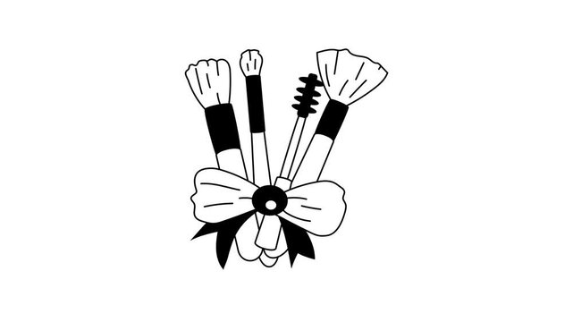 Check this animated icon of makeup brushes in modern design