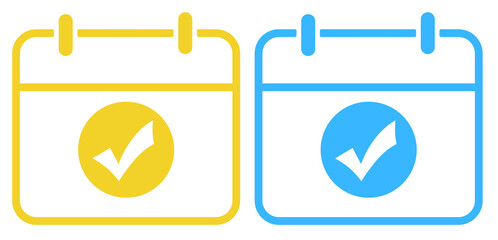 Calendar Checkmark Icons: Planning, Scheduling & Task Completion Success