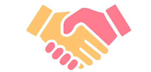 Colorful Handshake Icon for Business Partnership, Deal, Agreement, and Cooperation