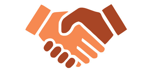 Diverse Handshake Icon Representing Business Partnership, Global Collaboration, Agreement, and Unity