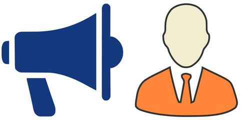 Business Communication & Marketing: Professional Megaphone Announcement Icon