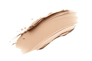 Smooth beige makeup smear isolated on white or transparent PNG background. Perfect for cosmetic advertising, beauty projects, skincare promotions, graphic design. High-quality professional stock image
