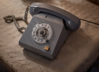 retro vintage phone on the table