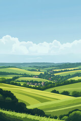 Fototapeta premium A Panoramic View of a Lush Green Valley