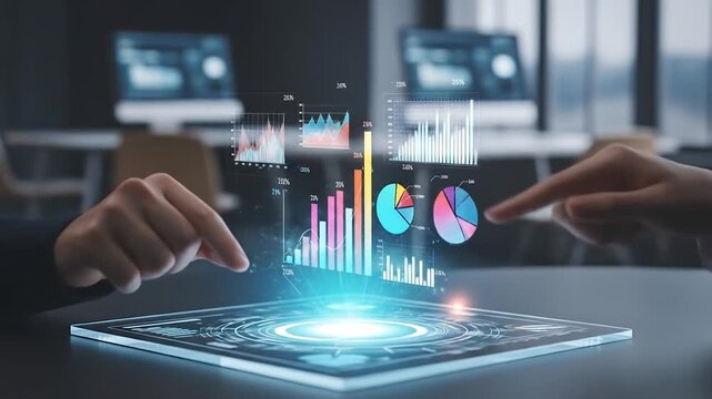 Data Analysis and Visualization on a Digital Tablet with Holographic Charts