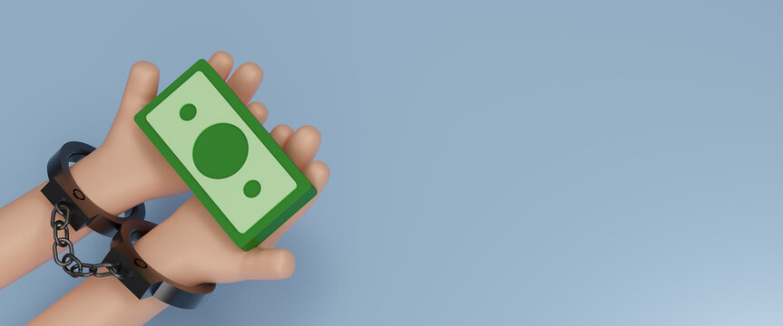 Stop Corruption, refusing to take bribery money concept, stop fraud and greedy bribe, give criminal finances and refuse or reject offer. Censorship and the production of restrictions. 3d rendering