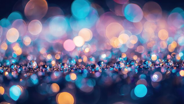Multicolored abstract bokeh lights, soft focus backdrop for creative design