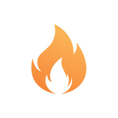 Orange flame icon with smooth gradient on white background