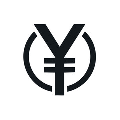 Obraz premium Black Yen Currency Symbol Isolated on White Background