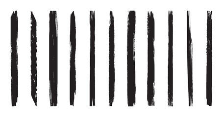 Set of Hand drawn vector Pencil underlines, kids crayon strips, brush line in sketch style. Vector horizontal chalk lines vector illustration