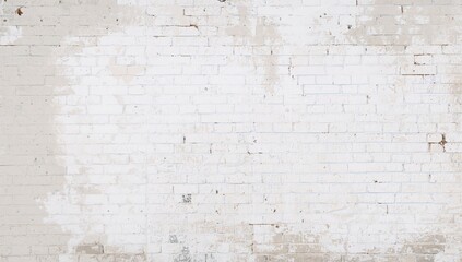 Abstract texture of a weathered white-painted brick wall, suitable for background use