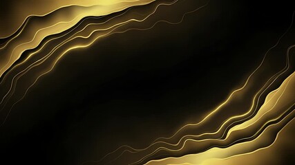 Elegant Gold Lines: Captivating and versatile, the abstract composition presents a symphony of golden lines gracefully flowing across a dark canvas, creating a sense of luxury, prestige.