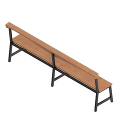 3D rendering illustration of a minimalist wooden hallway bench