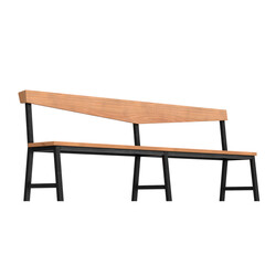 3D rendering illustration of a minimalist wooden hallway bench