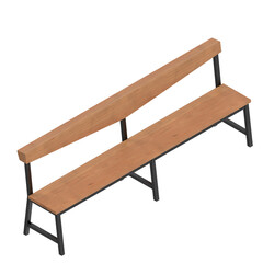 3D rendering illustration of a minimalist wooden hallway bench