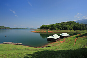 Scenery of Pom Pee viewpoint of Vajiralongkorn dam in Kanchanaburi Province, Thailand