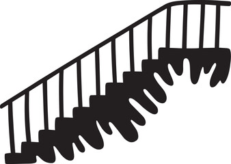 Staircase with melting abstract design