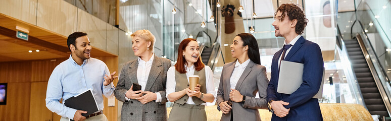 Business team engaging in discussion in a modern office setting